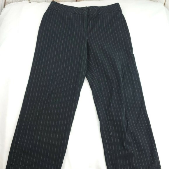 Jones New York Pants - Jones New York Sport Womens Black Pinstriped Stretch Slack Dress Pants Size 6
